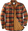 Men's Flannel Shacket Overshirt - Lightweight Lined Plaid Jacket