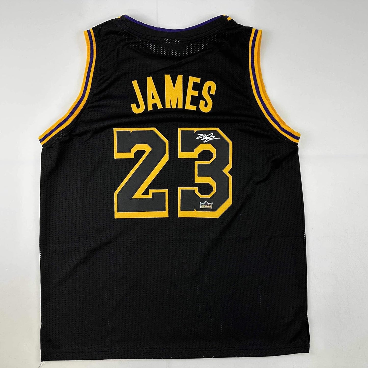 Facsimile Autographed LeBron James #23 LA Black Mamba Jersey