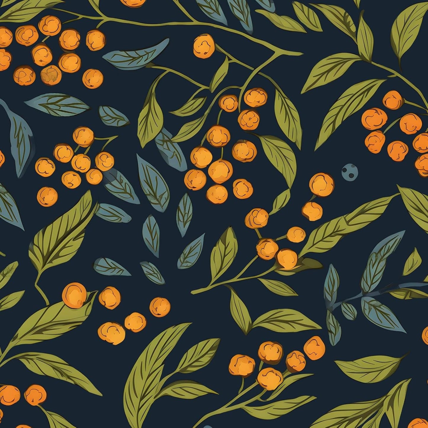 Blue Orange Peel and Stick Wallpaper for Boho Floral Decor