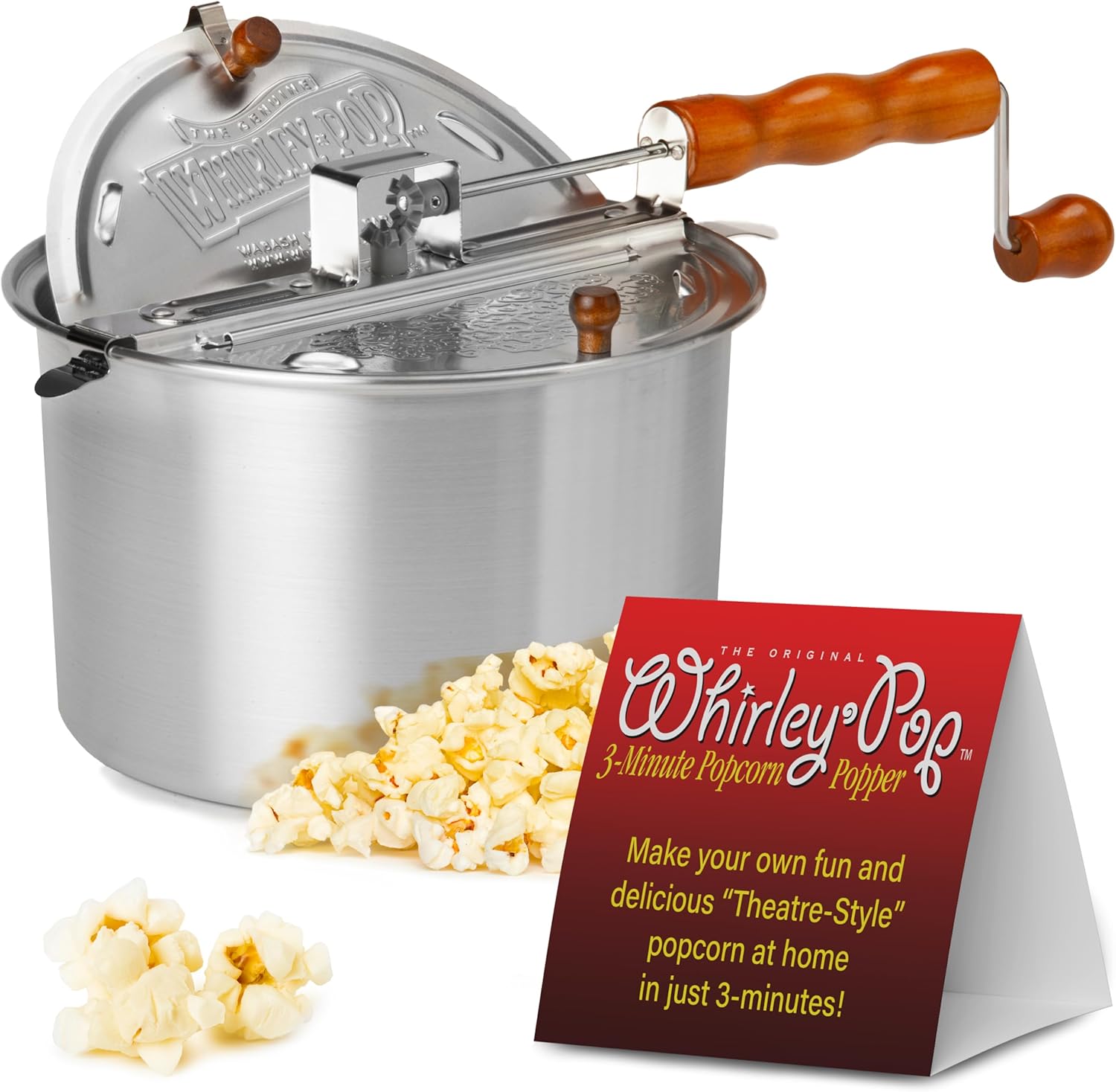 Whirley Pop Aluminum Popcorn Maker - 3-Minute Stove Top Popper