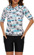 Tournesol Women's Two Piece Rash Guard Swim Set - UPF 50 (Style KCQ4)