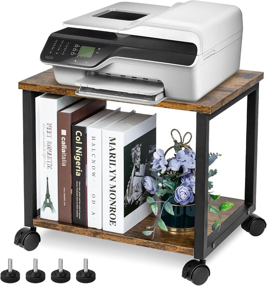 Mobile 2-Tier Printer Stand - Organize Efficiently!