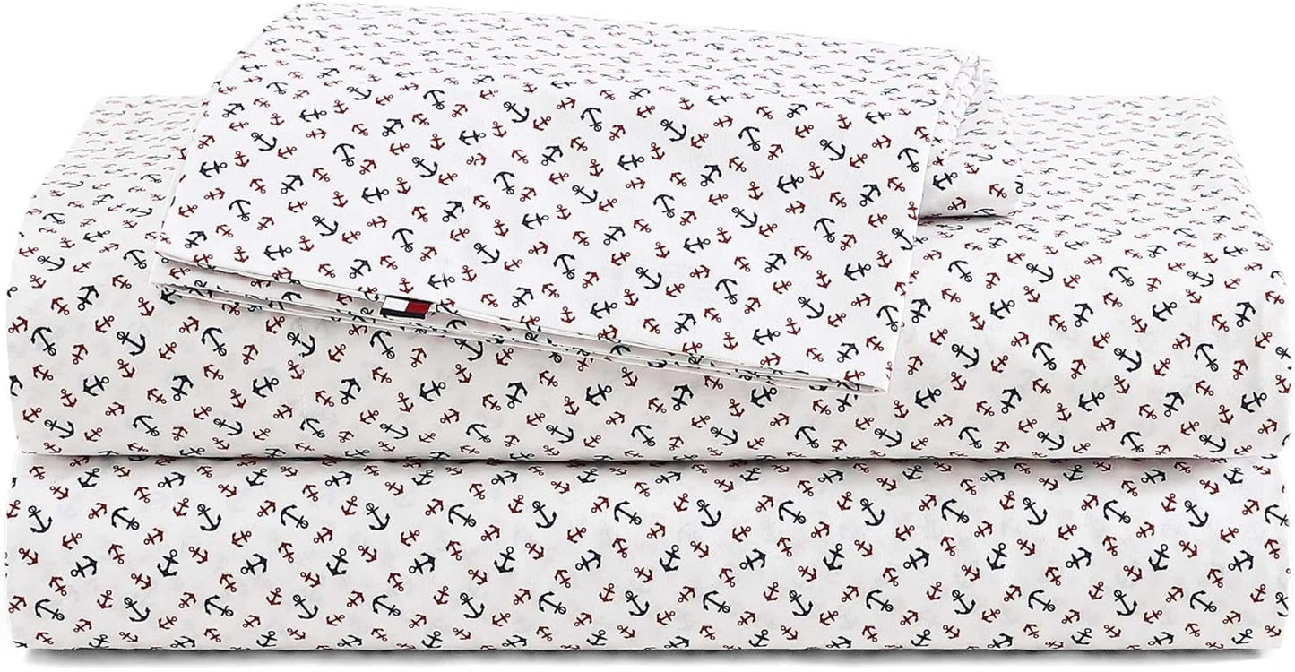 Tommy Hilfiger Cotton Percale Sheet Set for Full Beds