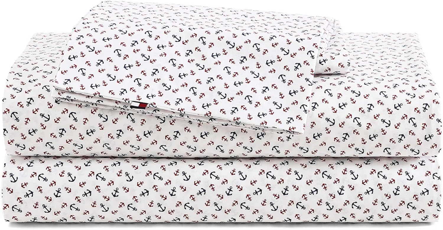 Tommy Hilfiger Cotton Percale Sheet Set for Full Beds