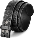Western Leather Belt Strap for Men - Snap-On Cowboy Belt for Jeans