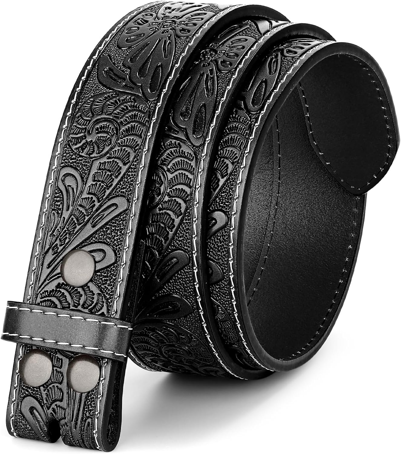 Western Leather Belt Strap for Men Women - Stylish Cowboy Accessory