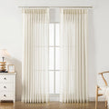 WEST LAKE Cream Pinch Pleated Sheer Curtains for Elegant Spaces