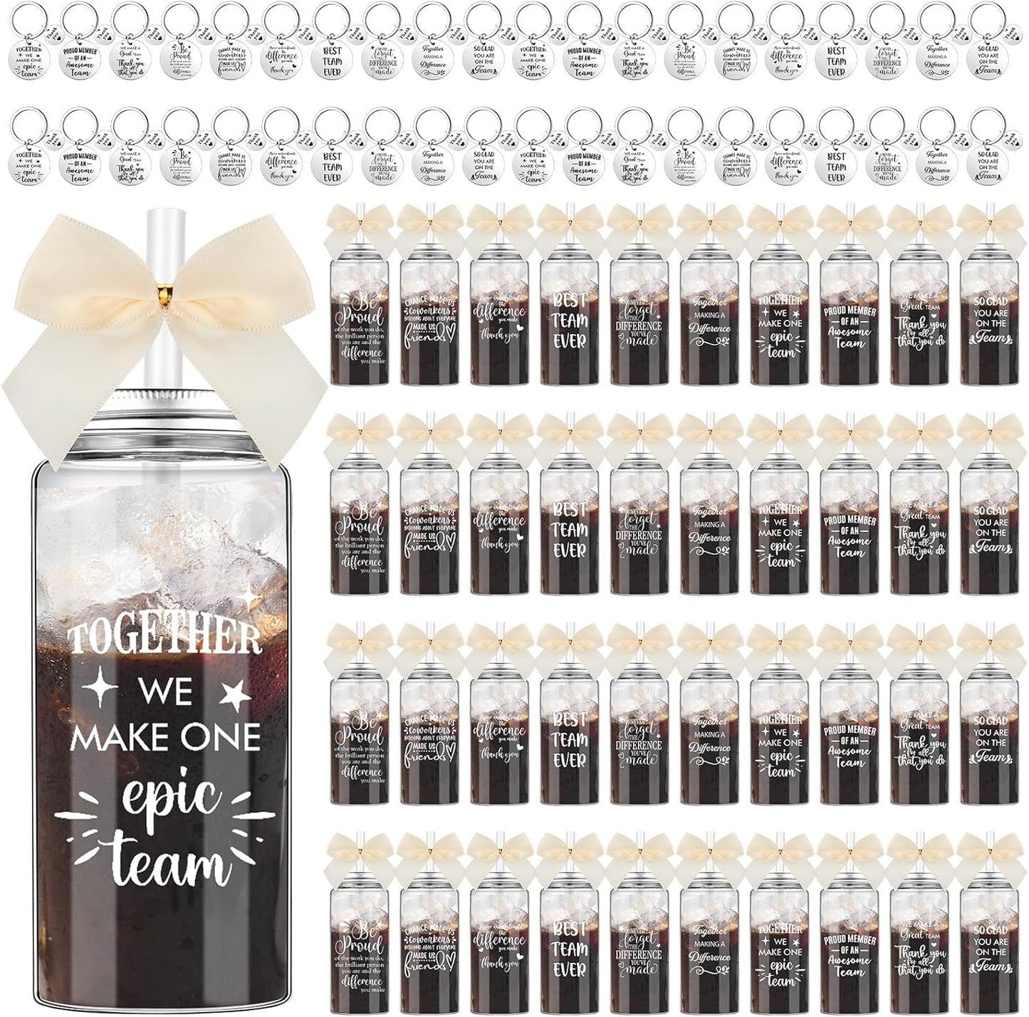 40 Set Employee Appreciation Gifts with Inspirational Keychains