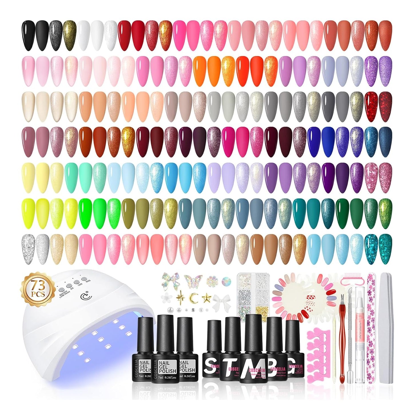 Coscelia Gel Nail Polish Kit with U V Light and 55 Colors