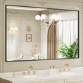 Black Bathroom Mirror 72in x 40in Rectangle - Modern, Durable Design