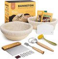 Banneton Bread Proofing Basket Set - 9in Round + 10in Oval