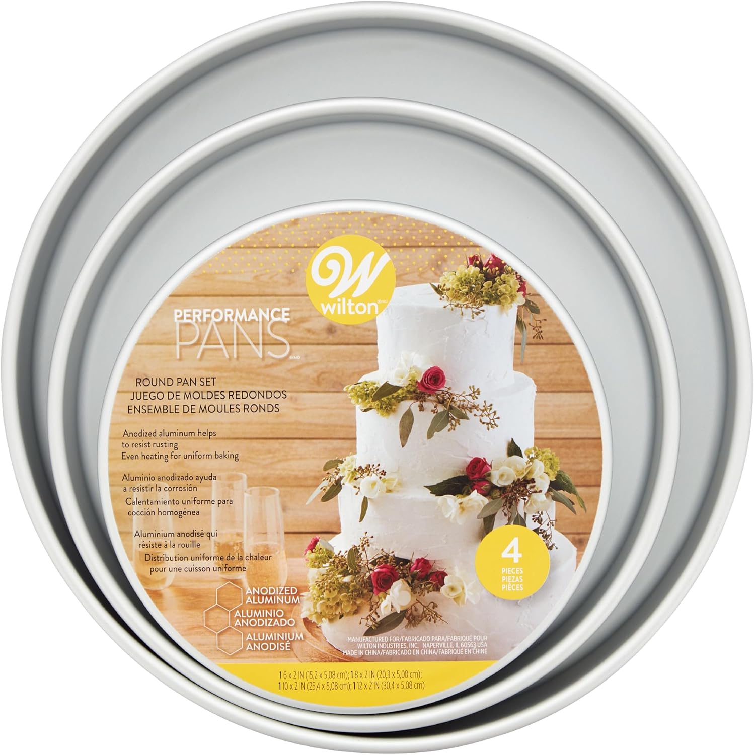Wilton Aluminum Round Cake Pan Set for Perfect Layered Cakes