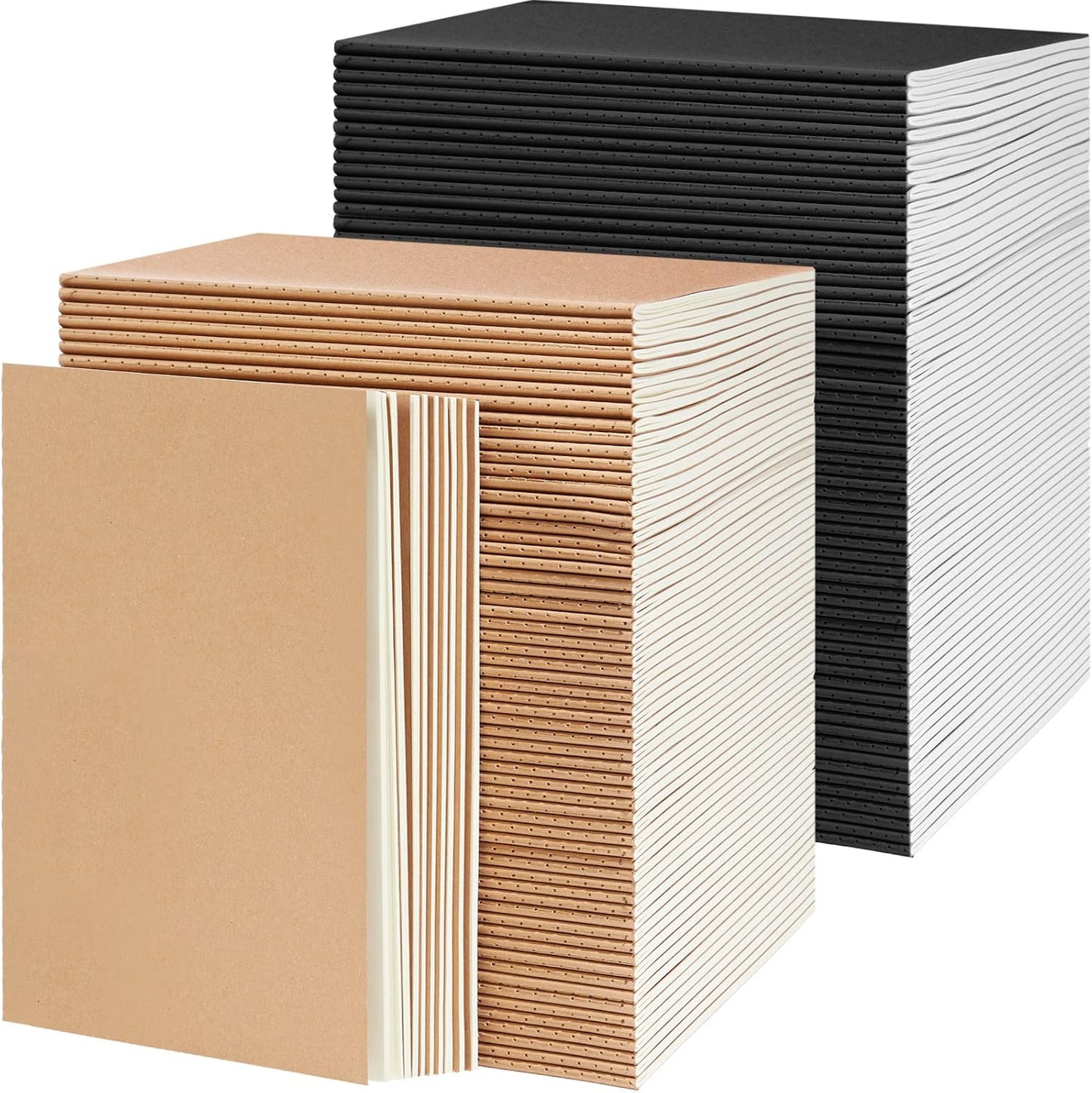 Kraft Paper Notebook Journals 72 Pack for Travel and Writing