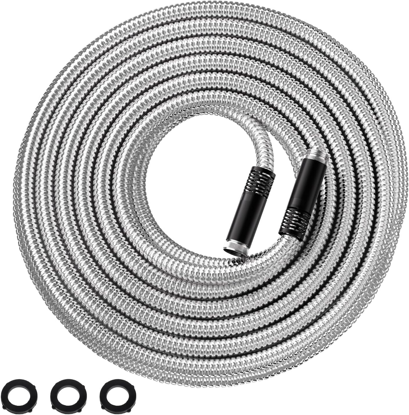 Garden Hose Metal 15 FT - Flexible Stainless Steel Water Hose