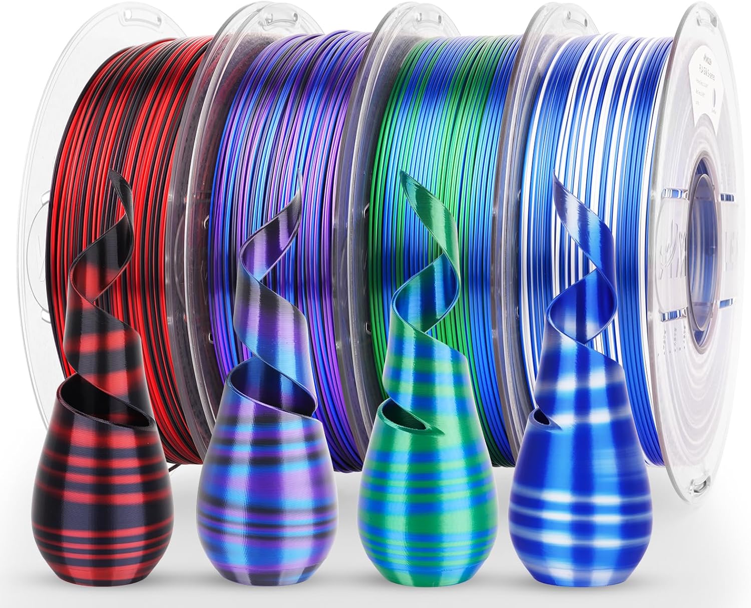 AMOLEN Silk PLA 3D Printer Filament Bundle for Creatives