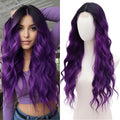 Cosplay Long Black to Purple Wig for Realistic Daily Use
