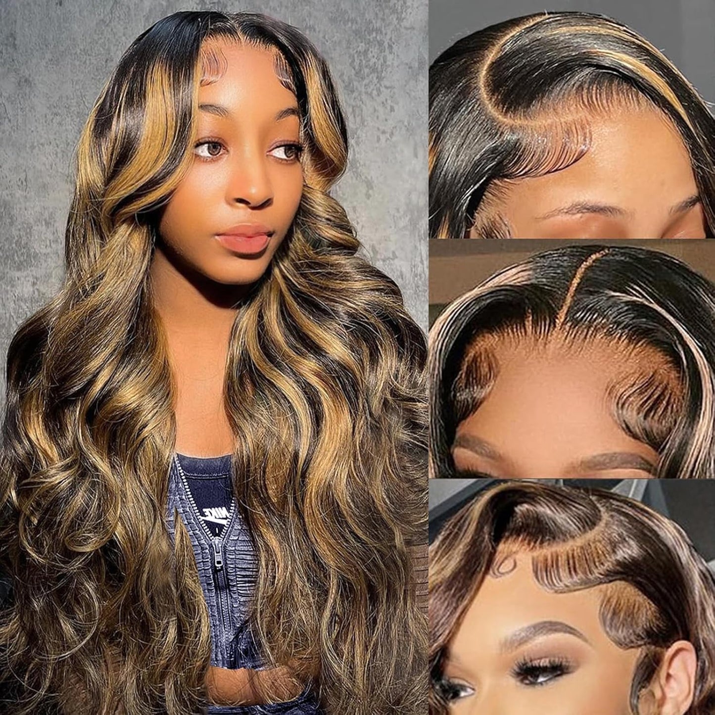28 Inch 13x6 Ombre Lace Front Wig Human Hair for Women