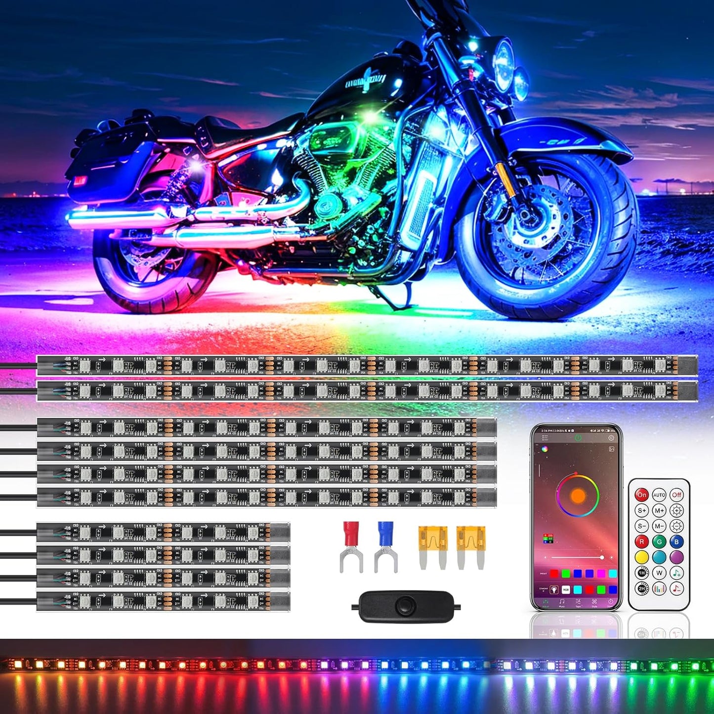 Chaser Dreamcolor Motorcycle LED Underglow Kit for Stunning Effects
