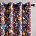 Rust Vintage Floral Curtains 84 in Long Blackout Drapes - Hummingbird