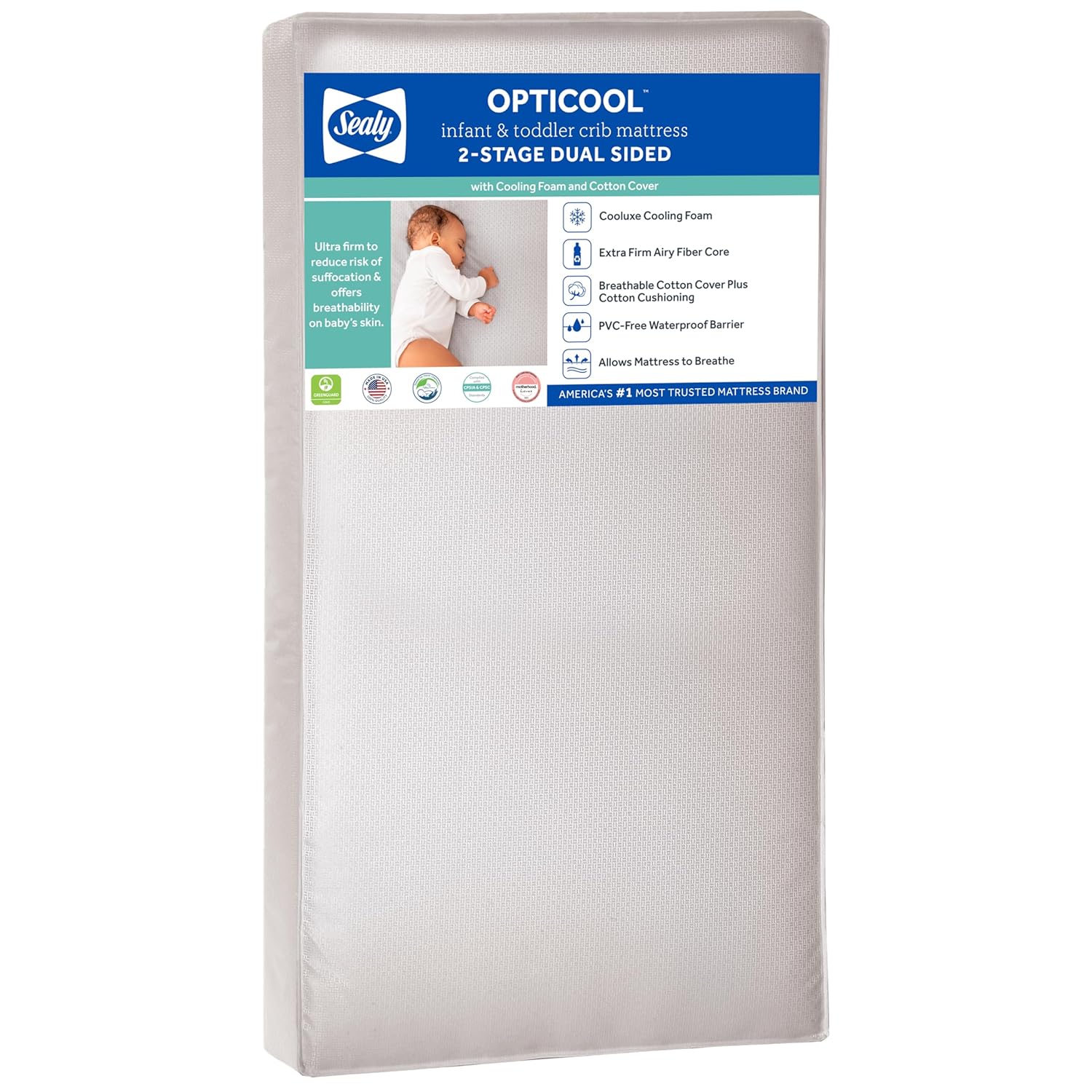 Sealy Baby OptiCool Breathable Crib Mattress for Ultimate Comfort