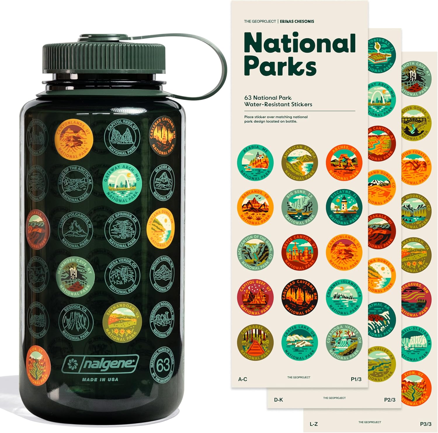 National Parks Plastic Water Bottle with Stickers Kit 32oz