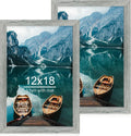 12x18 Rustic Grey Wood Frame Set of 2 for Photos and Posters