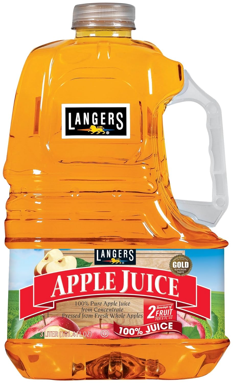 Langers 100% Juice Apple 101.4 Fl Oz Pack of 4 for Health