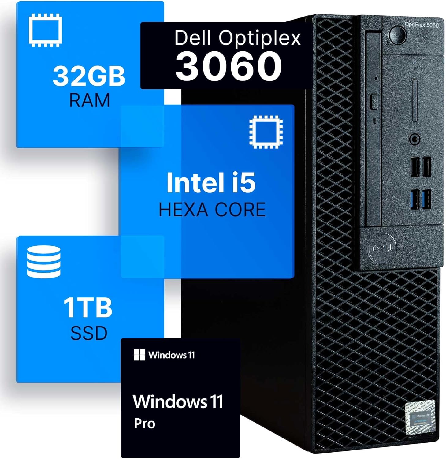 Dell Optiplex 3060 Desktop Computer with i5-8500 and 32GB RAM