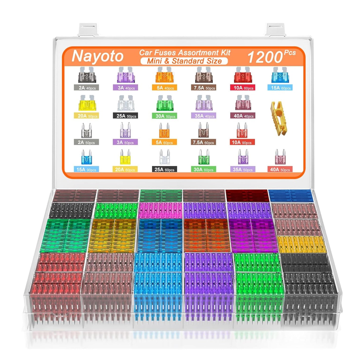 1200pcs Car Fuses Assortment Kit for Auto, RV, Truck & More