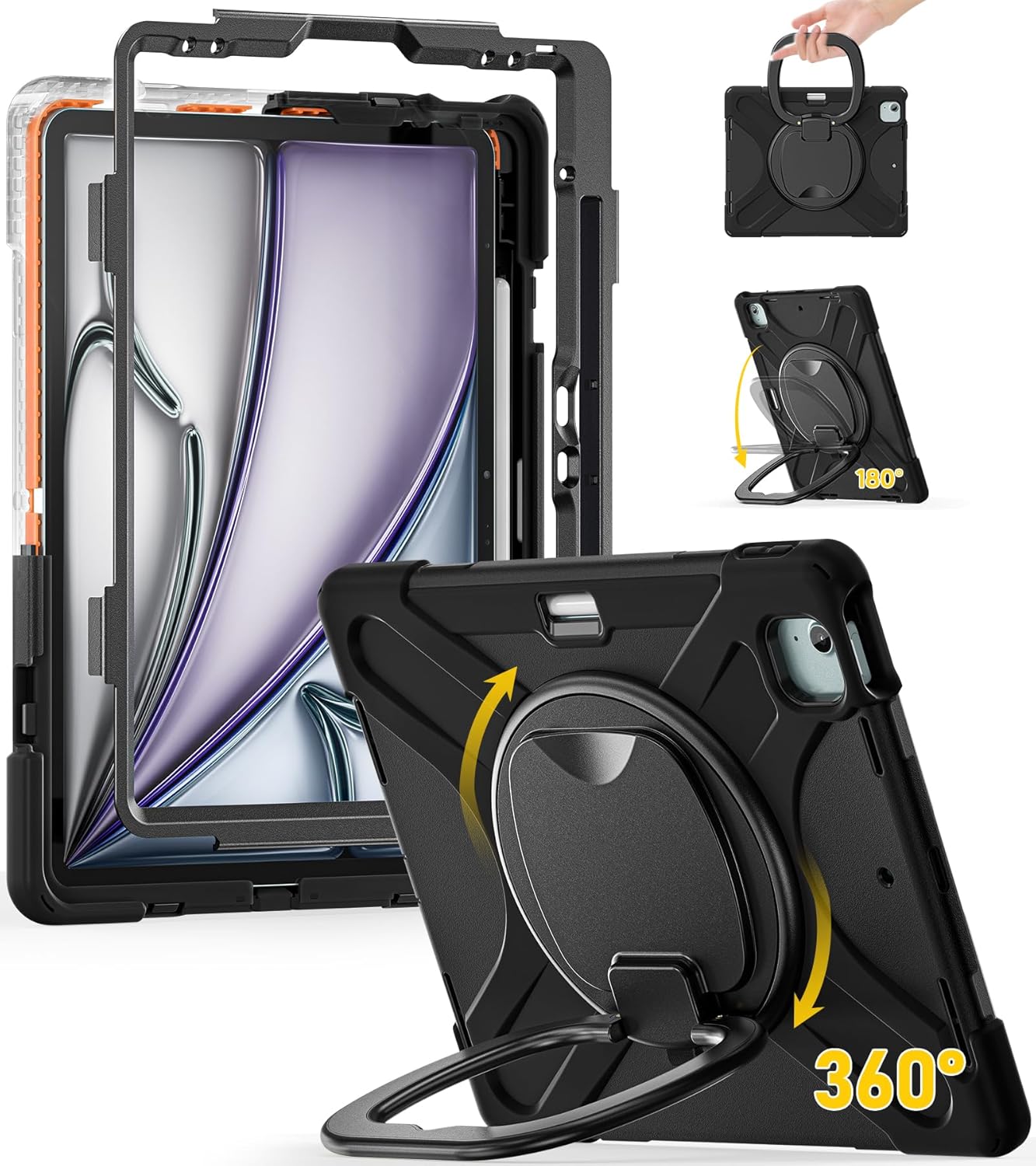 Rugged iPad Air 13 Inch Case with Kickstand and Grip Features