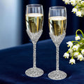 Silver Champagne Flutes His and Hers - Elegant Wedding Toasting
