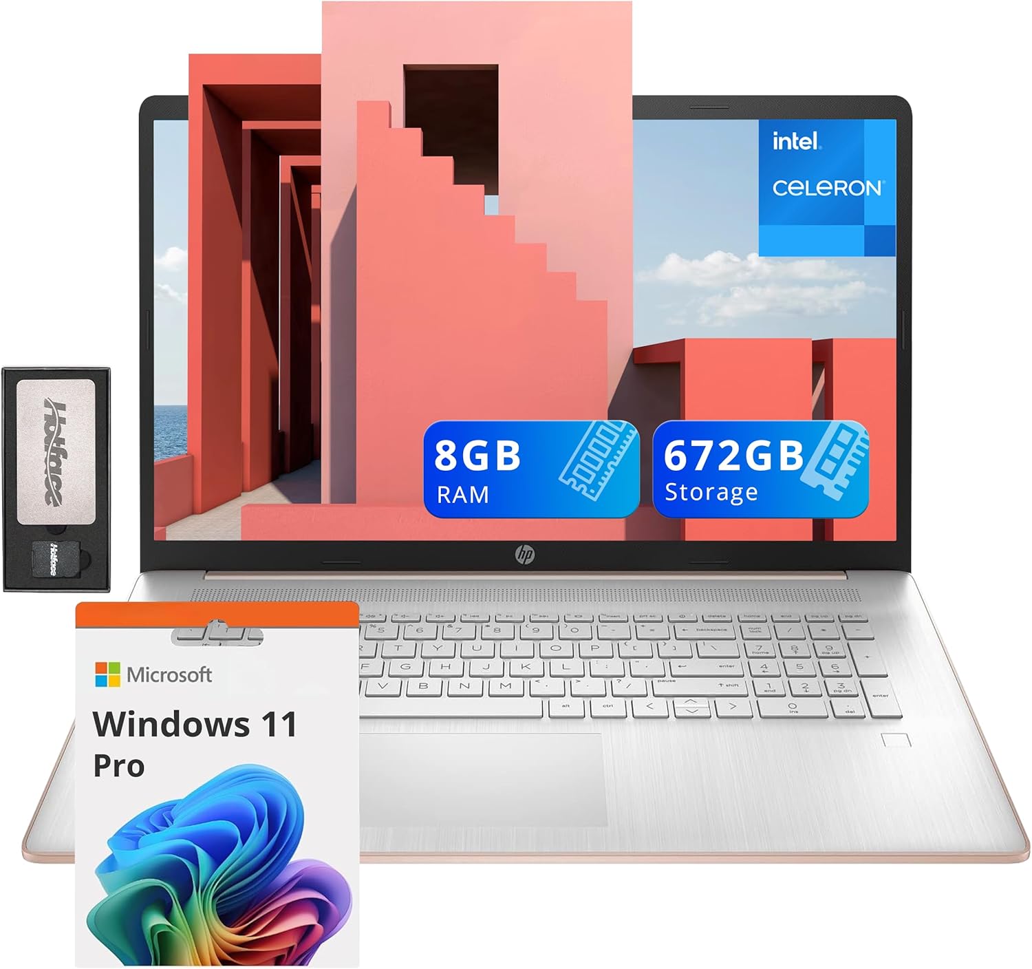 HP 17.3 HD+ BrightView Laptop with 8GB RAM and 672GB Storage