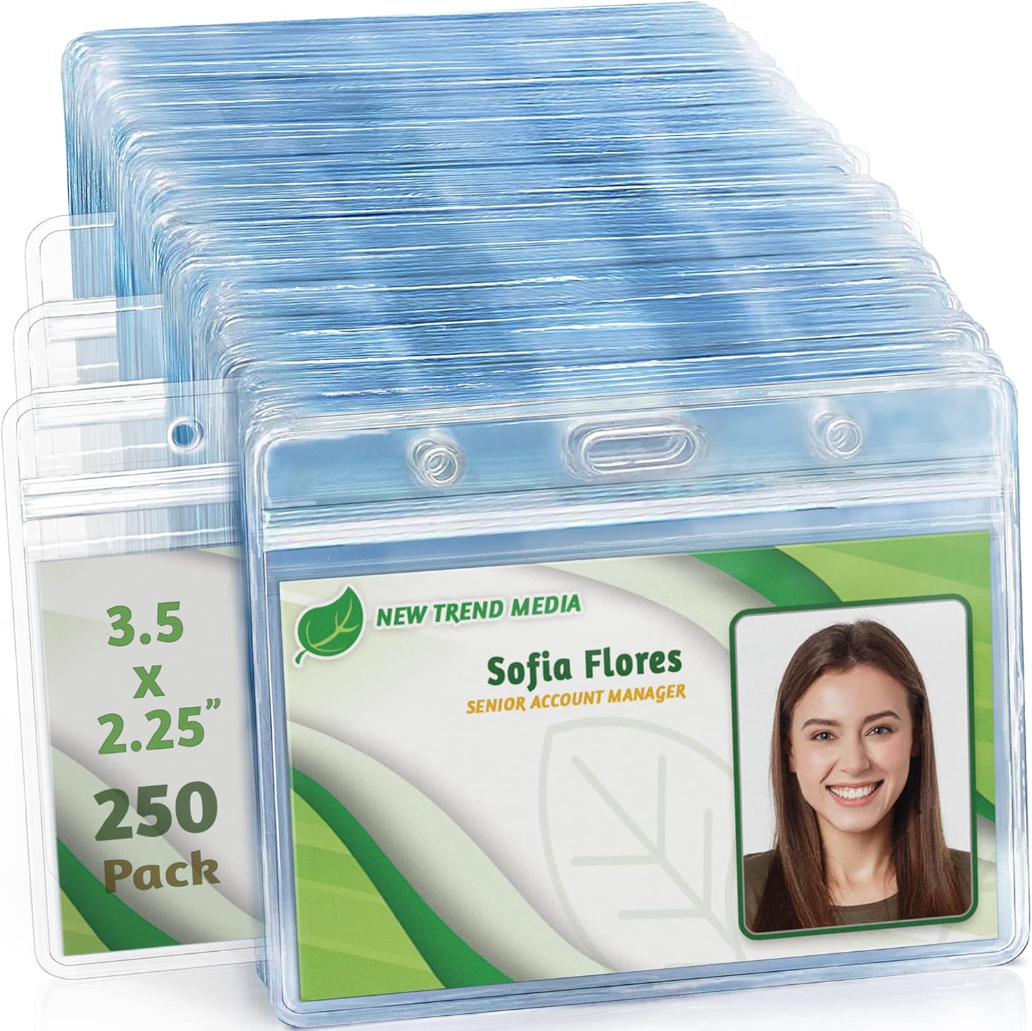 EcoEarth Horizontal Card Protector - Waterproof ID Badge Holder
