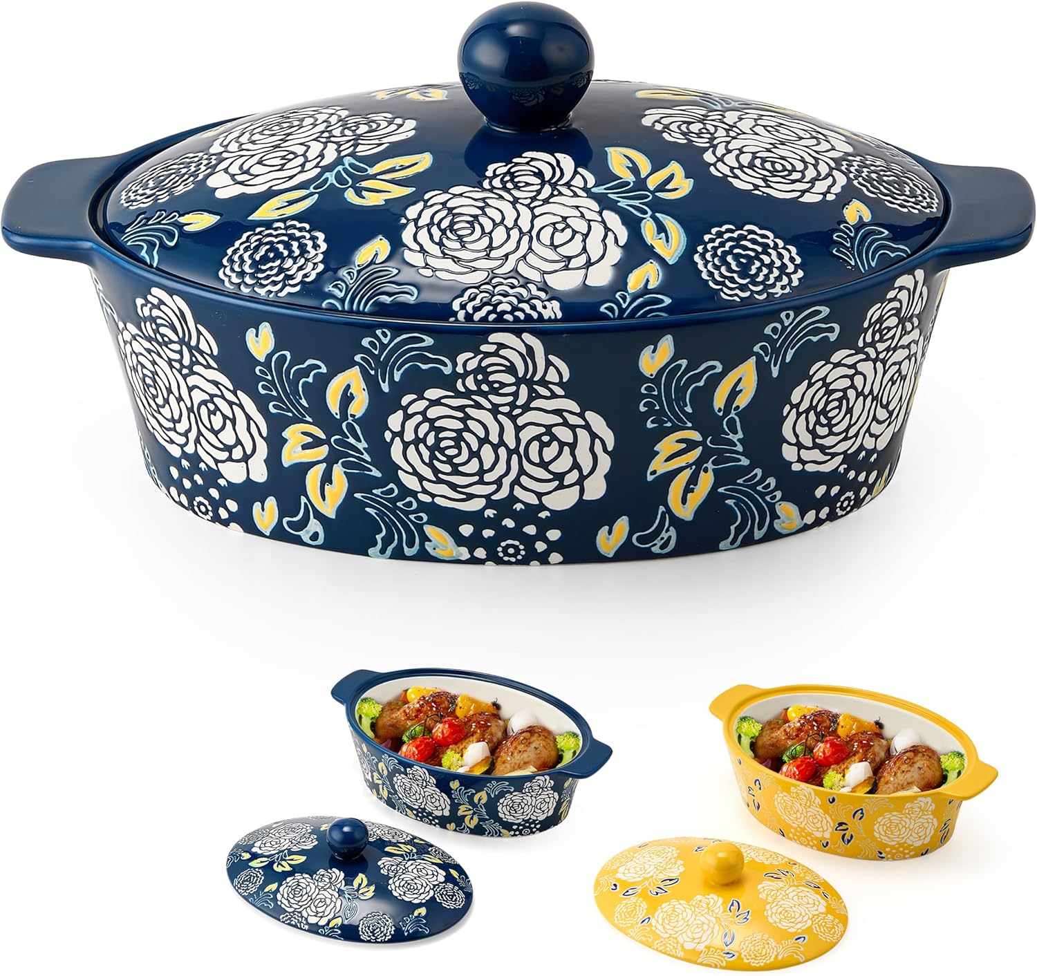 Ceramic Casserole Dish With Lid for Baking and Serving Needs