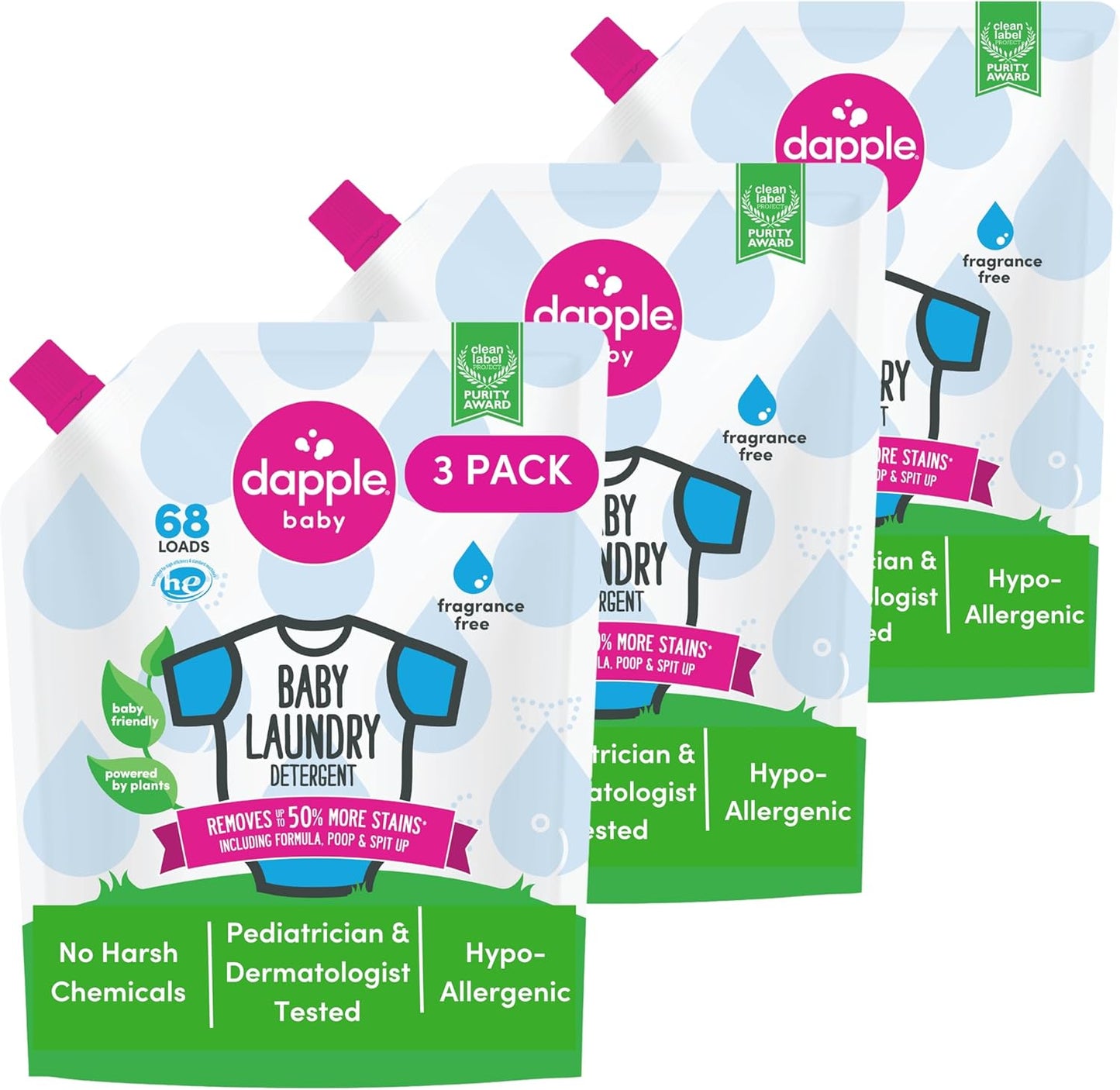 Dapple Baby Laundry Detergent: Eco-Friendly Stain Remover Pouch