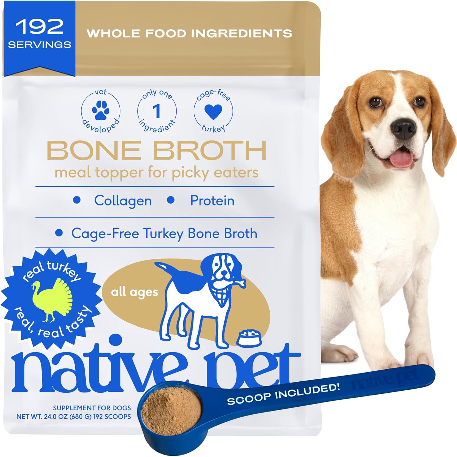 Turkey Bone Broth Powder for Dogs - Nutritional Boost for Pets