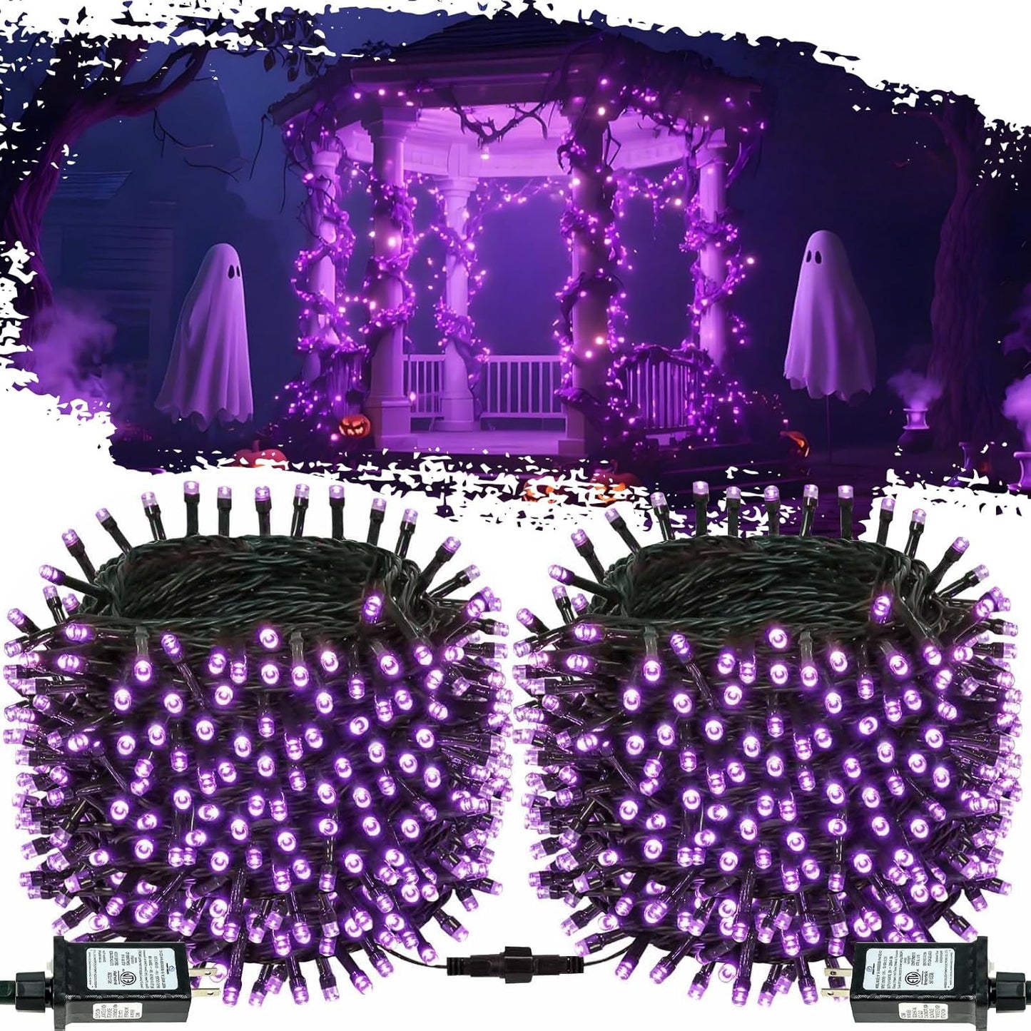 Connectable Purple Halloween Lights for Indoor and Outdoor Use