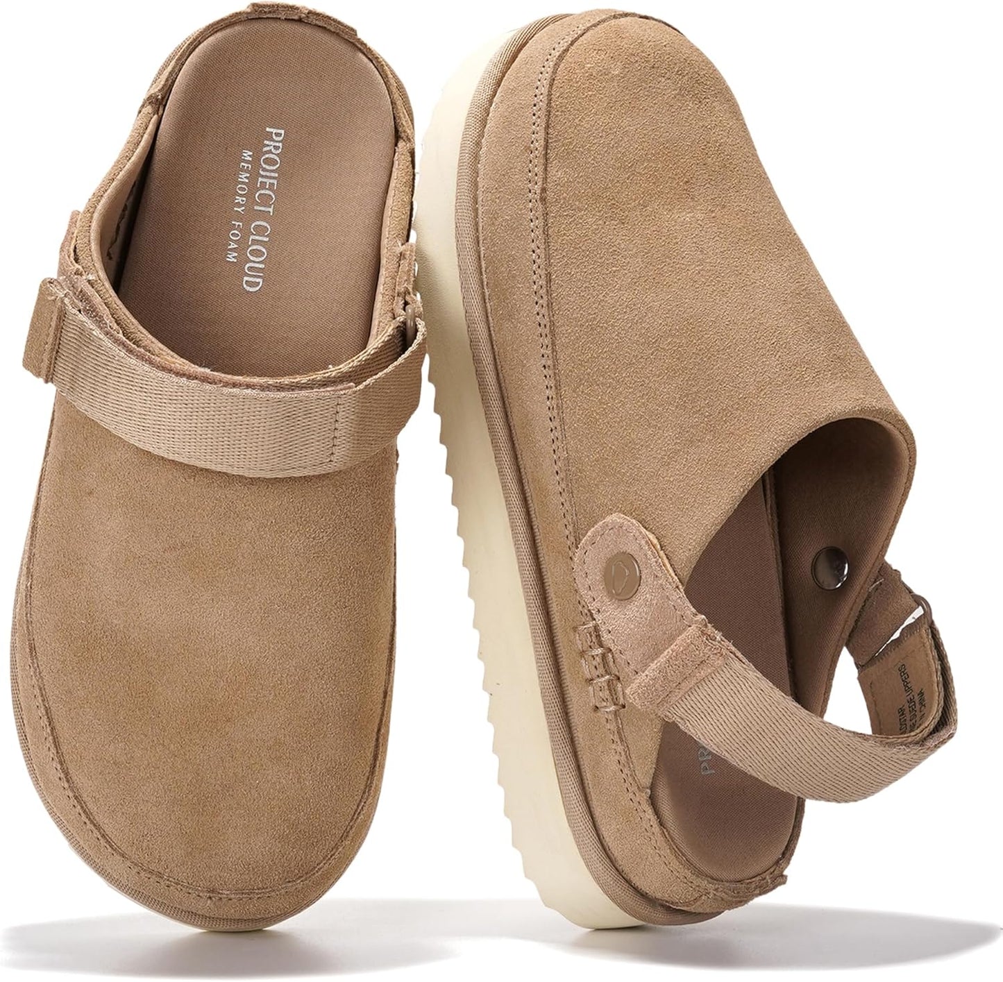 Genuine Suede Clogs for Women with Memory Foam Comfort