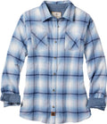 Women's Long Sleeve Plaid Flannel Shirt - 100% Cotton, Classic Fit