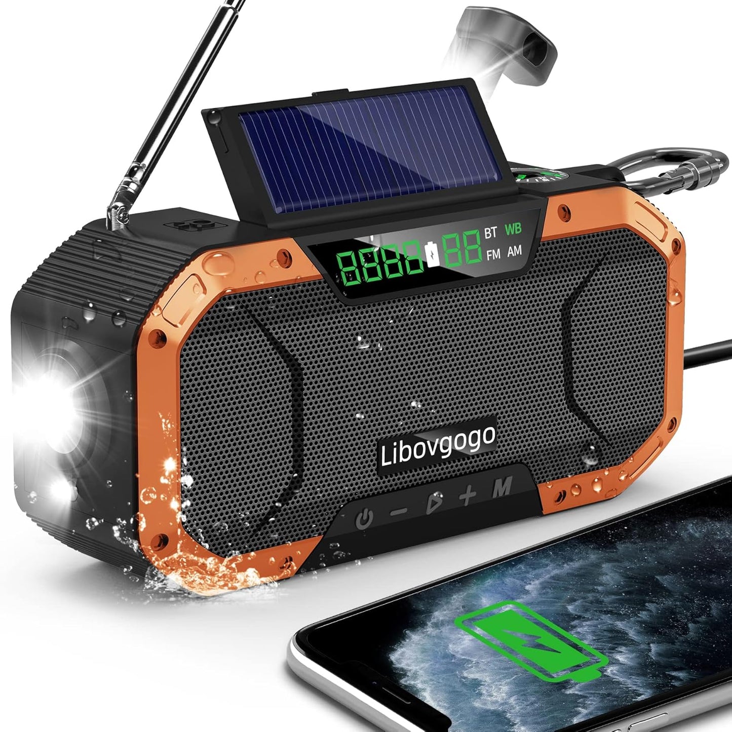 Waterproof Emergency Radio & Speaker Combo