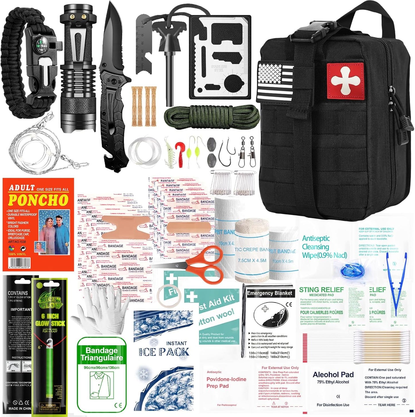 Ultimate Survival Gear Kit | 174Pcs Medical Supplies