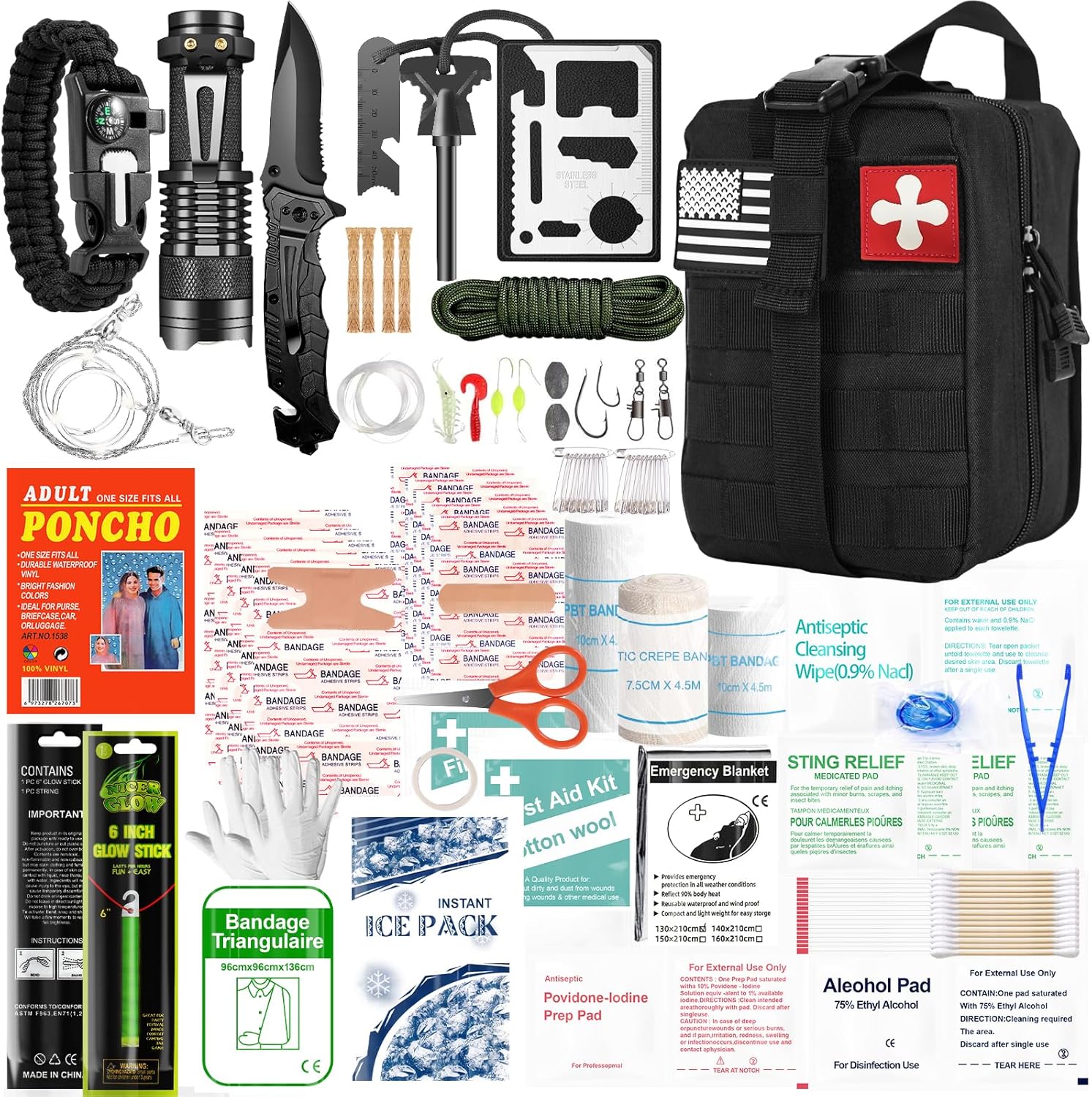 Ultimate Survival Gear Kit | 174Pcs Medical Supplies