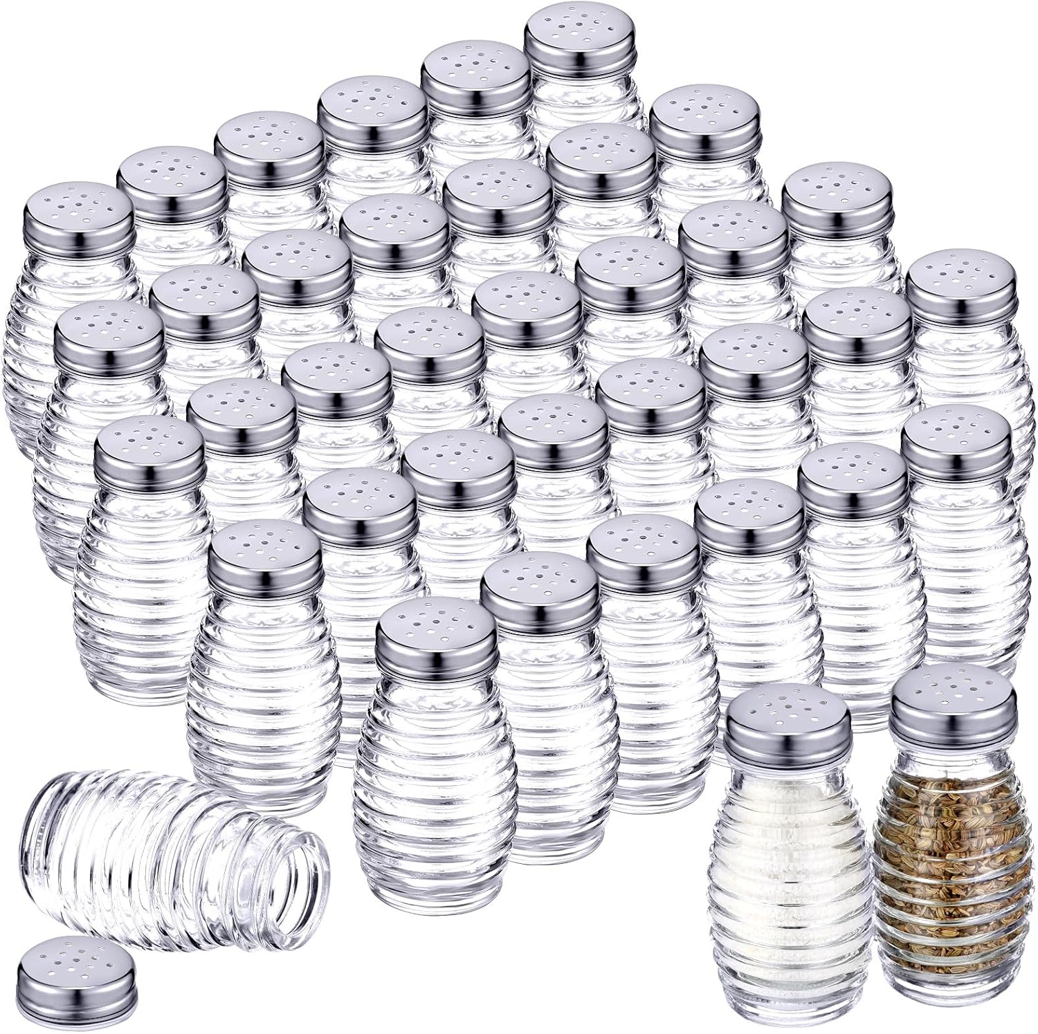 Bokon 48 Pack Glass Salt Shakers for Kitchen and Events
