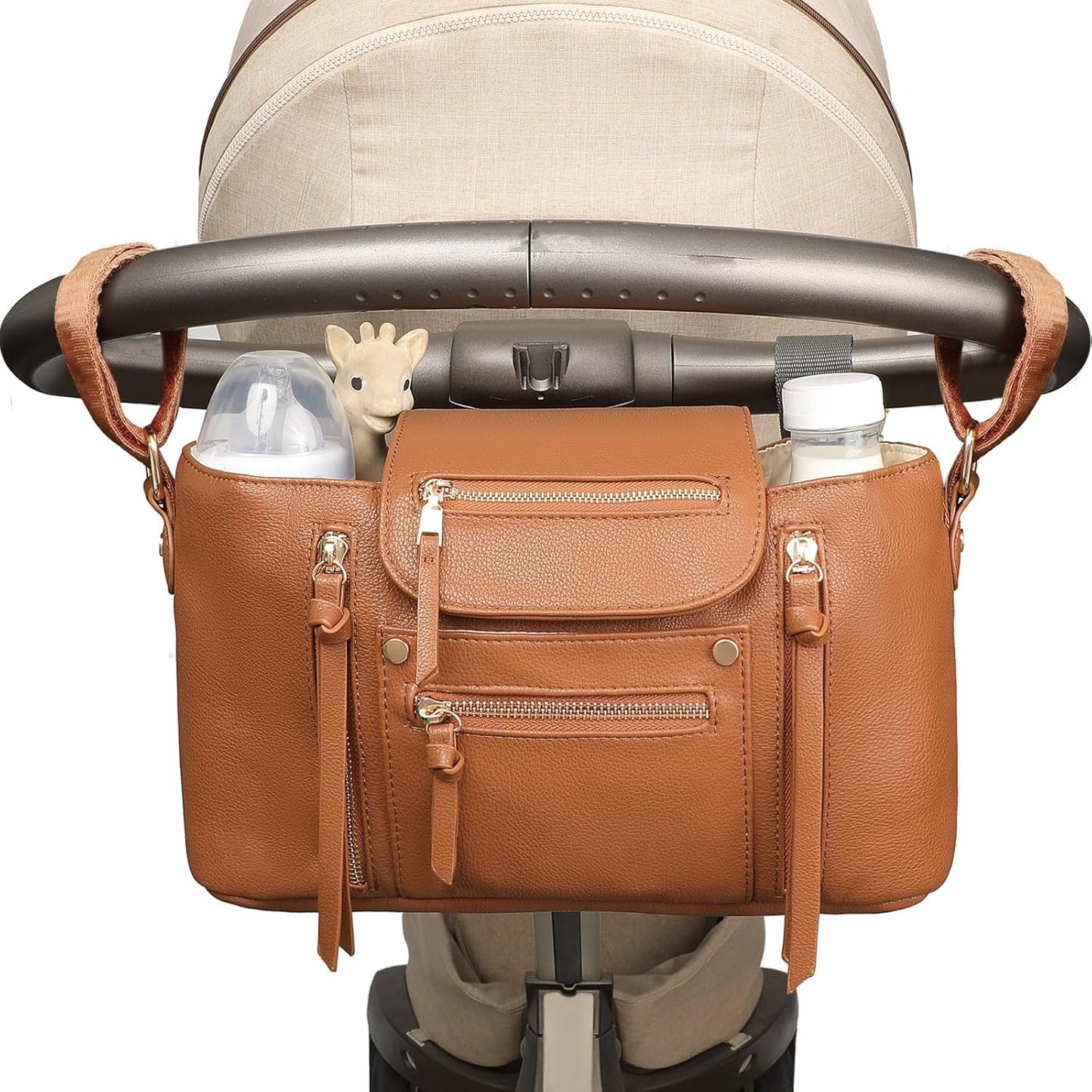 Stylish Stroller Organizer with Insulated Cup Holders for Parents
