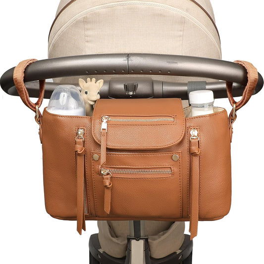 Stylish Stroller Organizer with Insulated Cup Holders for Parents