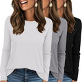 Ekouaer Womens Long Sleeve Thermal Shirts 3 Pack - Soft Layering Tops