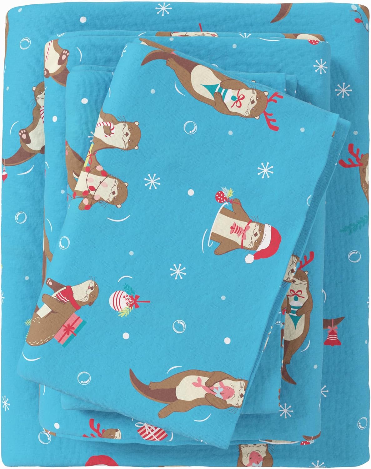 Great Bay Home Christmas Flannel Sheet Set for Cozy Winter Nights