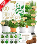 HOME GROWN Gift Herb Kit 8 Herb Seeds Set - Easy Indoor Kitchen Garden