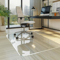 Beveled Edge Tempered Glass Office Chair Mat, 55in x 46in - Smooth