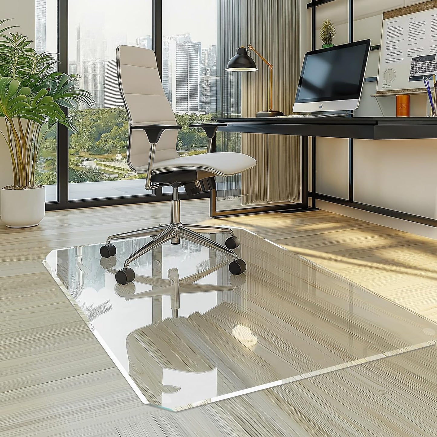 VSARHouse Beveled Edge Tempered Glass Office Chair Mat Review
